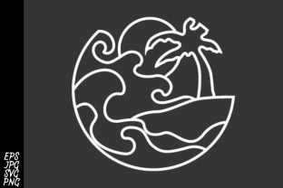 Download Sea Waves and Sunset Paper Cut - Premium Bundle