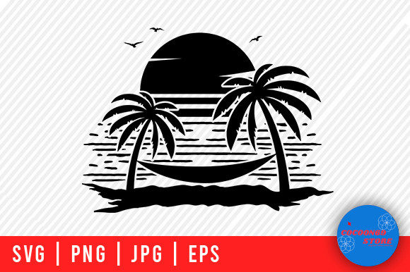 Download Sea Breeze and Sunset Scene Svg - Set Collection