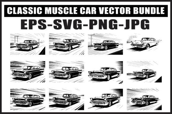 Download Retro Car Silhouette SVG Set - Set Collection