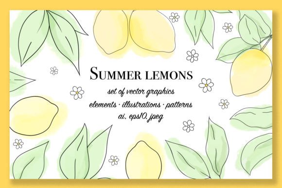 Download Summer Lemons Set of Vector Graphics - Set Collection