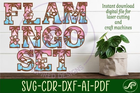Download Tropical / Flamingo Theme Alphabet Set. - Set Collection