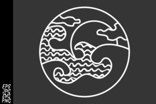 Download Sea Waves and Sunset Paper Cut - Premium Bundle