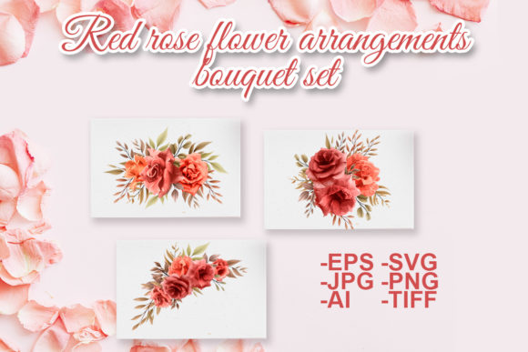 Download Red Rose Floral Arrangements Bouquet Set - Set Collection