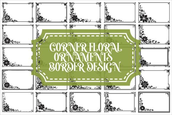 Download Elegant Corner Floral Border Images Set - Set Collection
