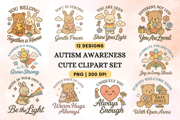 Download Autism Awareness Cute Clipart Set - Set Collection