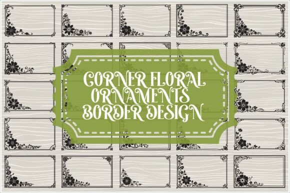 Download Elegant Corner Floral Border Images Set - Set Collection