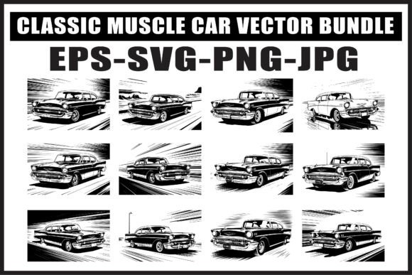 Download Retro Car Silhouette SVG Set - Set Collection