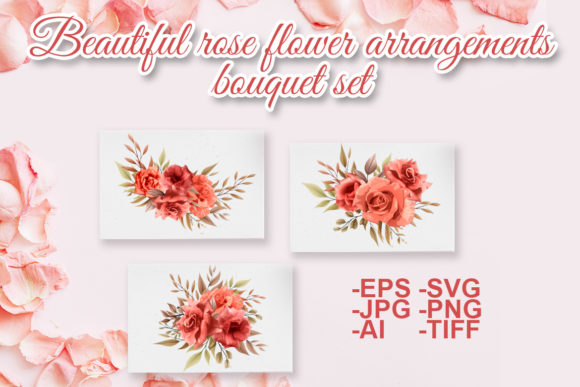 Download Beautiful Rose Flower Arrangements Set - Set Collection