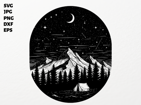 Download Night Camping Mountains SVG for Cricut - Cricut Collection