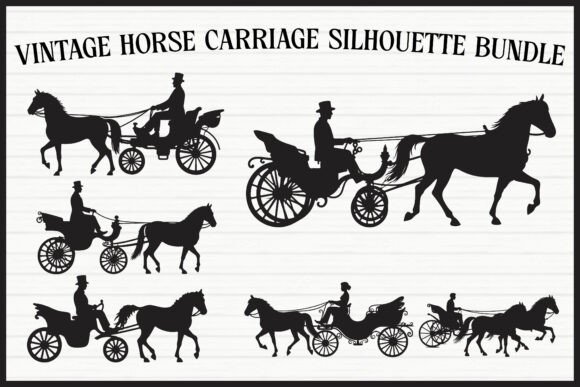 Download Vintage Horse Carriage Clipart Set - Set Collection