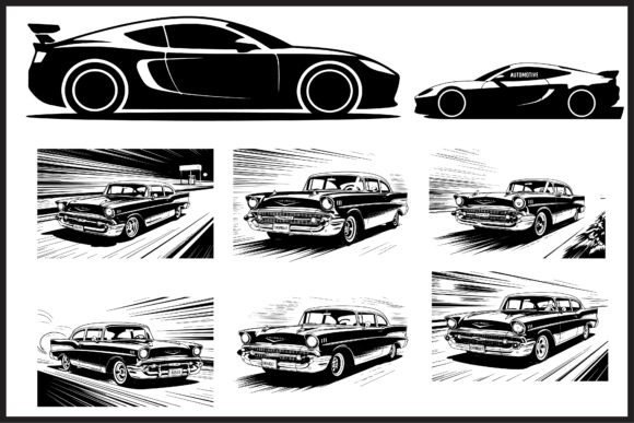 Download Retro Car Silhouette SVG Set - Set Collection
