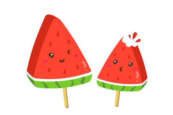 Download Cute Watermelon Popsicle Illustration - Popsicle illustration Collection