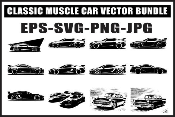 Download Retro Car Silhouette SVG Set - Set Collection