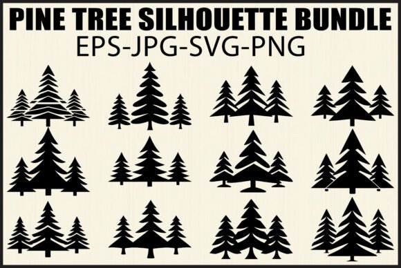Download Rustic Pine Tree Forest SVG Clipart Set - Set Collection