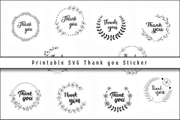Download Printable SVG Thank You Sticker Set - Set Collection