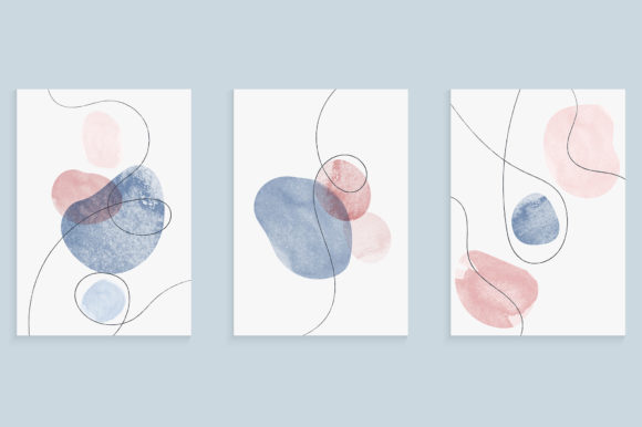 Download Covers Set with Hand Drawing Watercolor - Set Collection