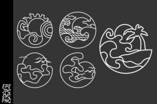 Download Sea Waves and Sunset Paper Cut Bundle - Premium Resources